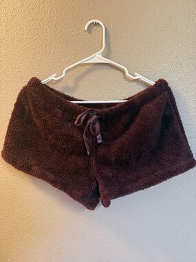 Pj Couture Plush Fleece Lounge Shorts - Deep Wine